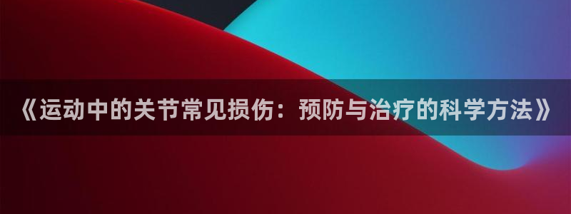 米兰体育：《运动中的关节常见损伤：预防与治疗的科学方法》